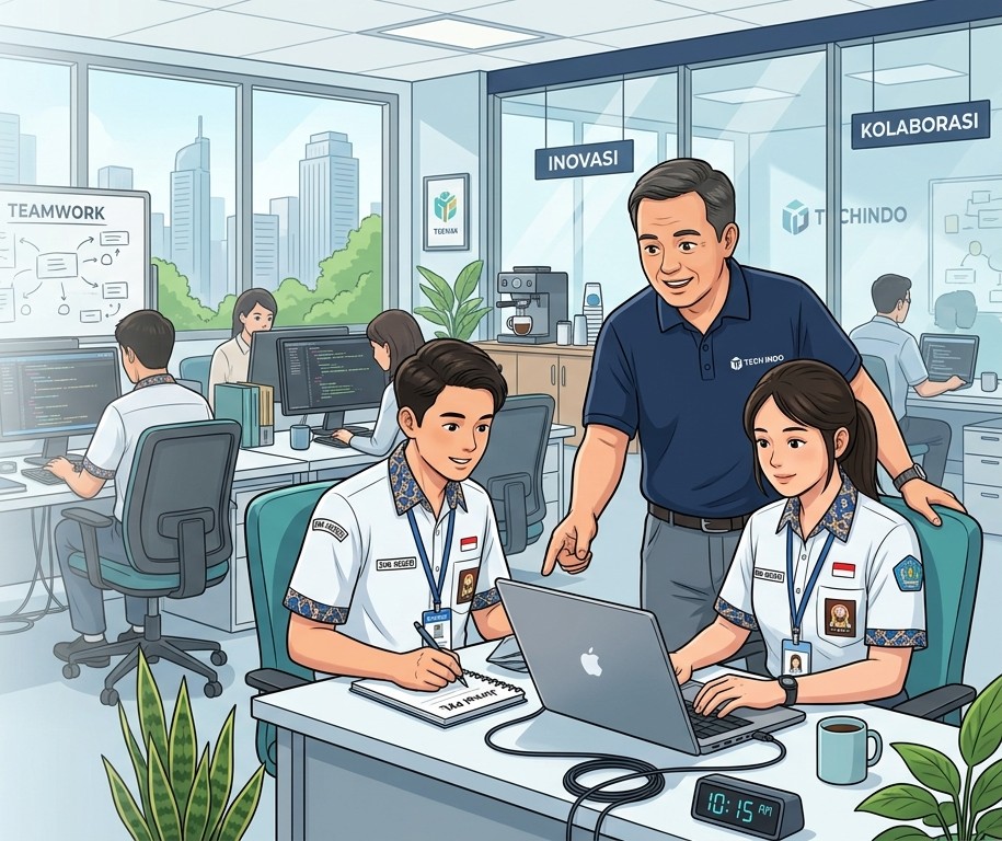 Ilustrasi teknologi untuk Jurnal PKL